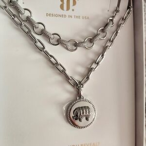 Silver Chain Necklace with Elephant Pendant